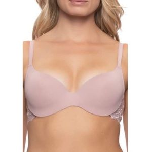 Felina Bra Women's Size 36C Purple Lace Wings Seamless Micro Contour Adjustable